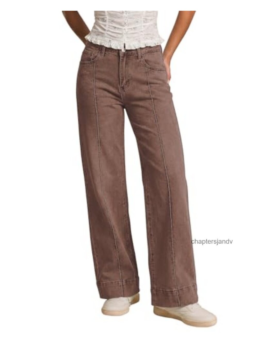Wide Leg Jeans High Waist Straight Leg Stretchy Denim Trouser Pants